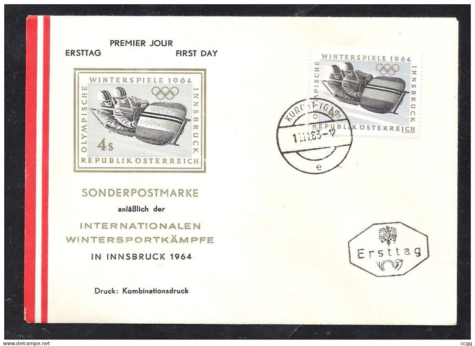 Olympische Spelen 1964 , Oostenrijk - F.D.C - Winter 1964: Innsbruck