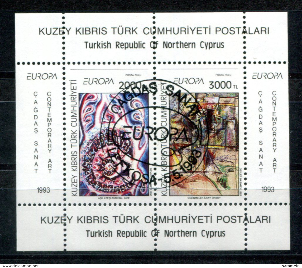 TÜRKISCH-ZYPERN Block 12, Bl.12 Canc. - Zeitgenössische Kunst, Contemporary Art - TURKISH CYPRUS / CHYPRE TURQUE - Oblitérés