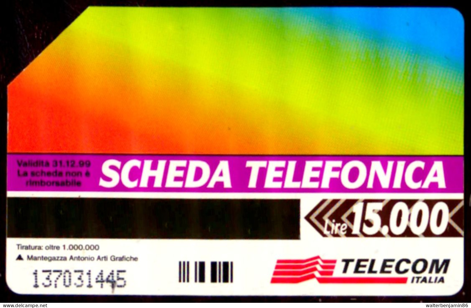 G 642 C&C 2716 SCHEDA TELEFONICA USATA QUESTO SIMBOLO VERDE VARIANTE FALLA GIALLA - [3] Erreurs & Variétées