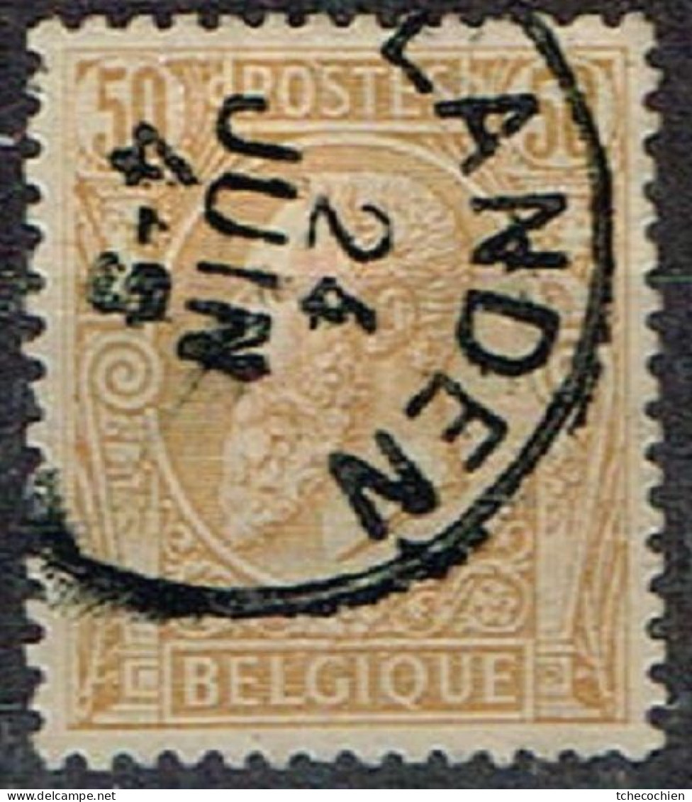 Belgique - 1884 - Y&T N° 50 Oblitéré Landen - 1849-1865 Medaillen (Sonstige)