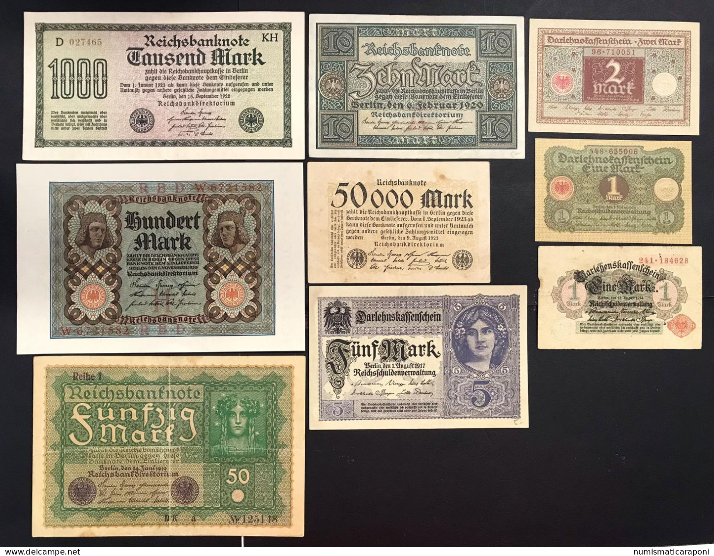 Germany Germania  25 Banconote Da 1 A 50000000 Mark  LOTTO 4597 - Colecciones