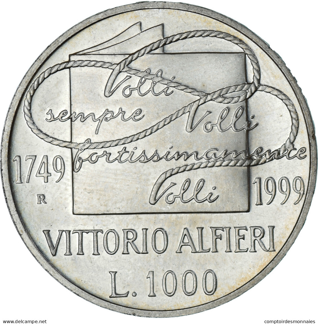 Monnaie, Italie, 1000 Lire, 1999, Rome, 250ème Anniversaire De La Naissance De - 1 000 Liras