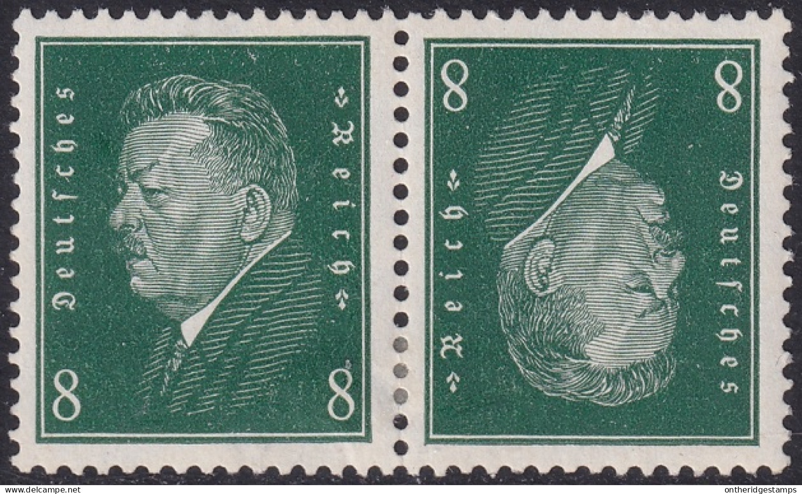 Germany 1928 Sc 370a Deutschland Mi K12 Tête-bêche Pair From Booklet MH* - Booklets
