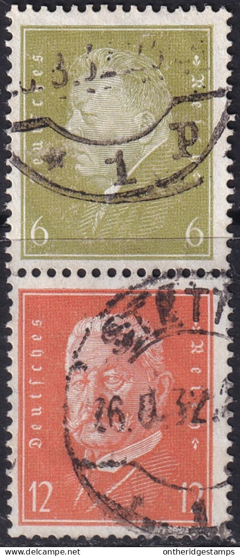 Germany 1928 Sc 369,373 Deutschland Mi S46 Se-tenant Pair From Booklet Used Stettin Cancel - Postzegelboekjes