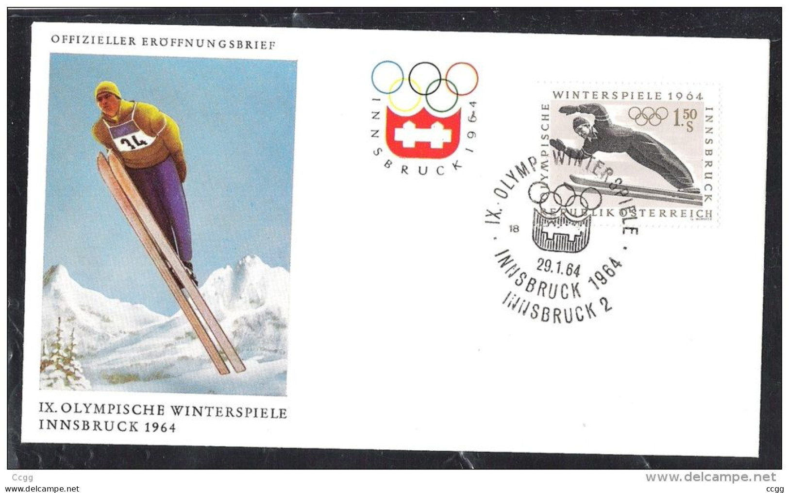 Olympische Spelen 1964 , Oostenrijk - F.D.C - Inverno1964: Innsbruck