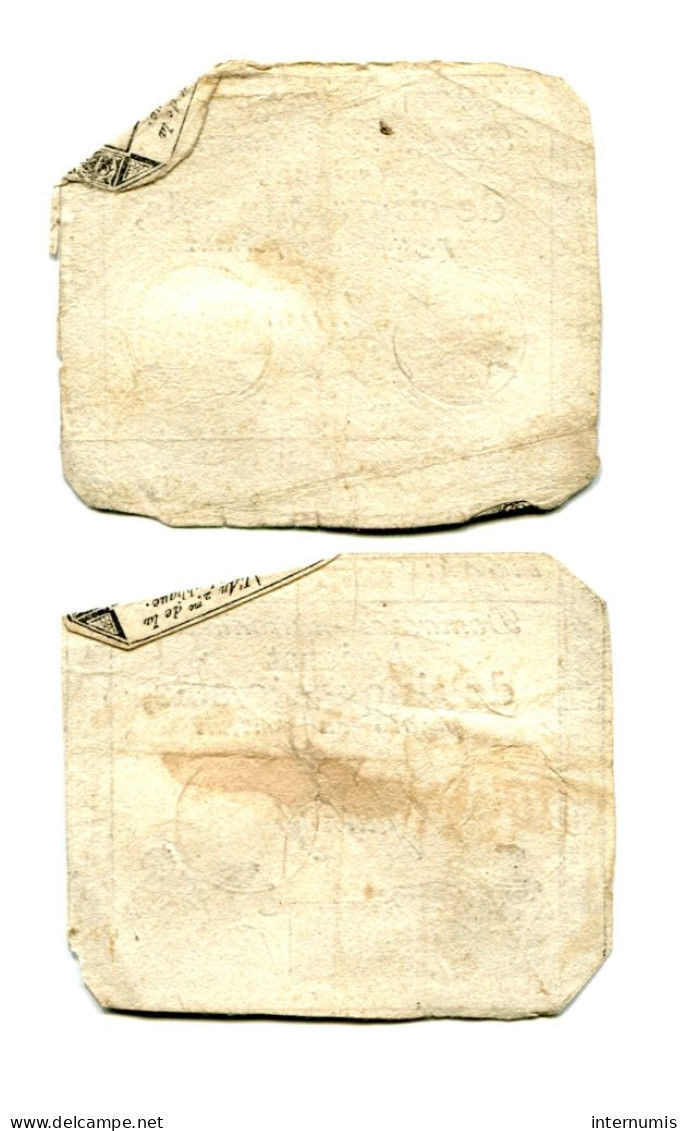 (2) Assignats 50 Sols, La Révolution, Loi 23 Mai 1793,  Séries 1780 & 1785, Ass-42b, Laf.167, P#A70b - Assignats & Mandats Territoriaux