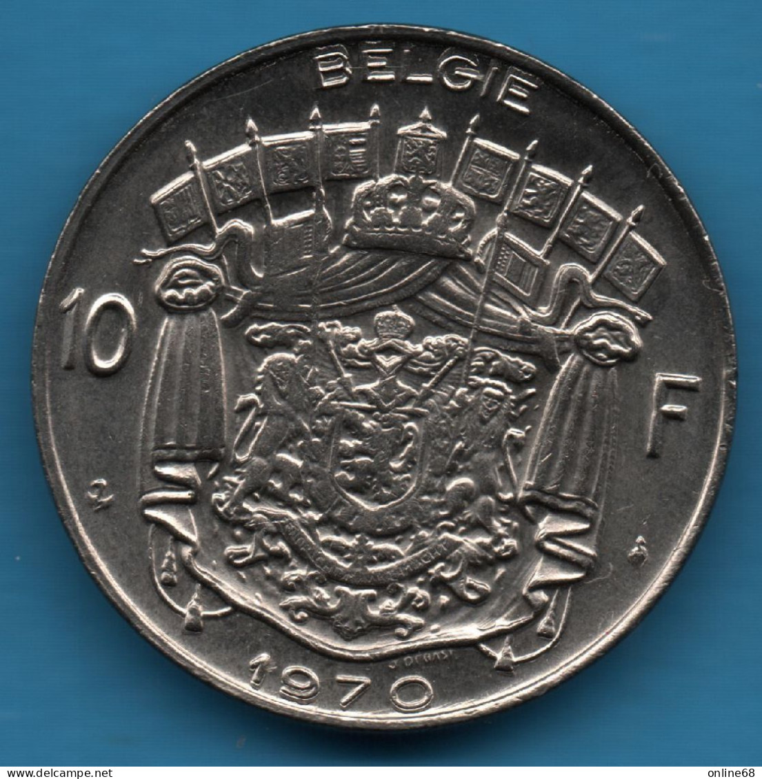 BELGIQUE 10 FRANCS 1970 KM# 156 BELGIE Baudouin Ier - 10 Frank