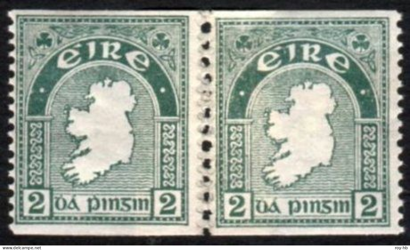 1934 2d Horizontally Imperforate Coil-join Pair With Perf. 11 Patch From Waste Remainders, U/m Mint, Very Rare. - Unused Stamps