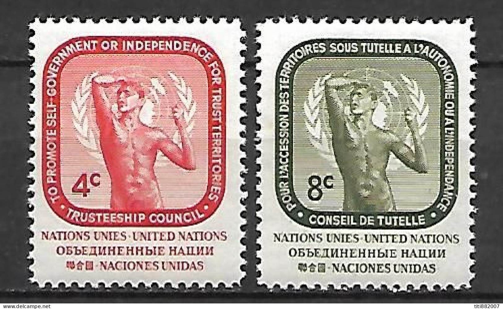 NATIONS - UNIES    -    1959 .  Y&T N° 70 / 71 ** .  L' Age Du Bronze De Rodin - Neufs
