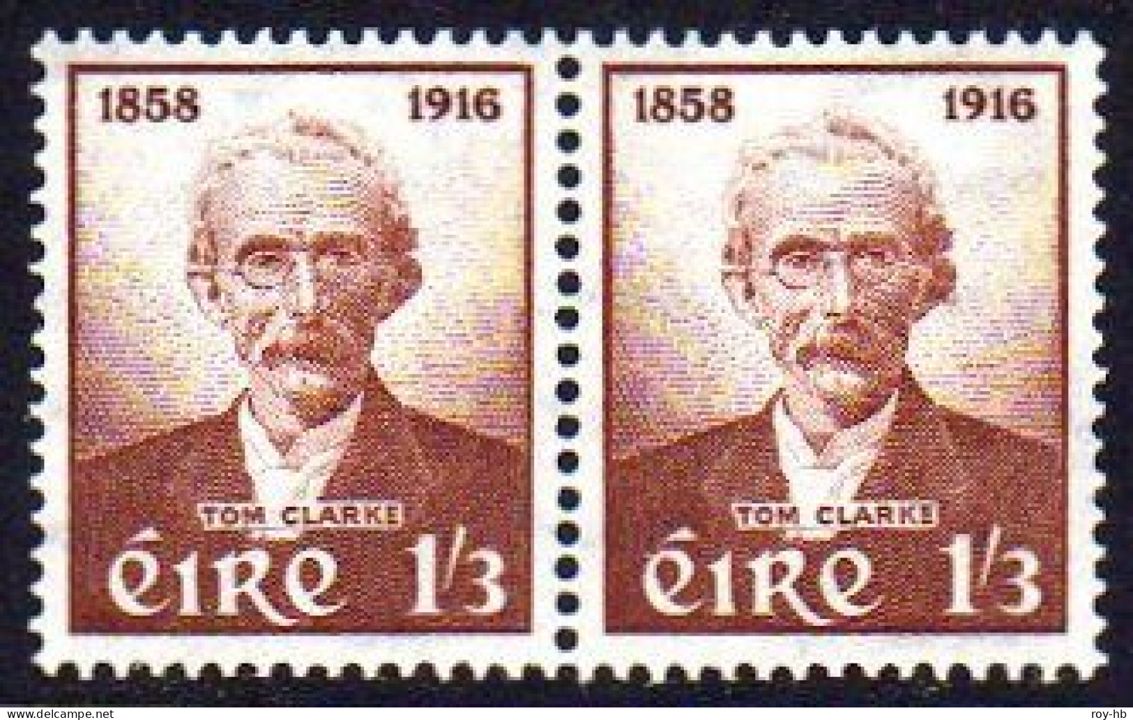 1958 Clarke 1/3 With "Hair Behind Ear" From R6/12 In Horizontal Pair With Normal, Superb U/m Mint And Almost Perfectly - Unused Stamps