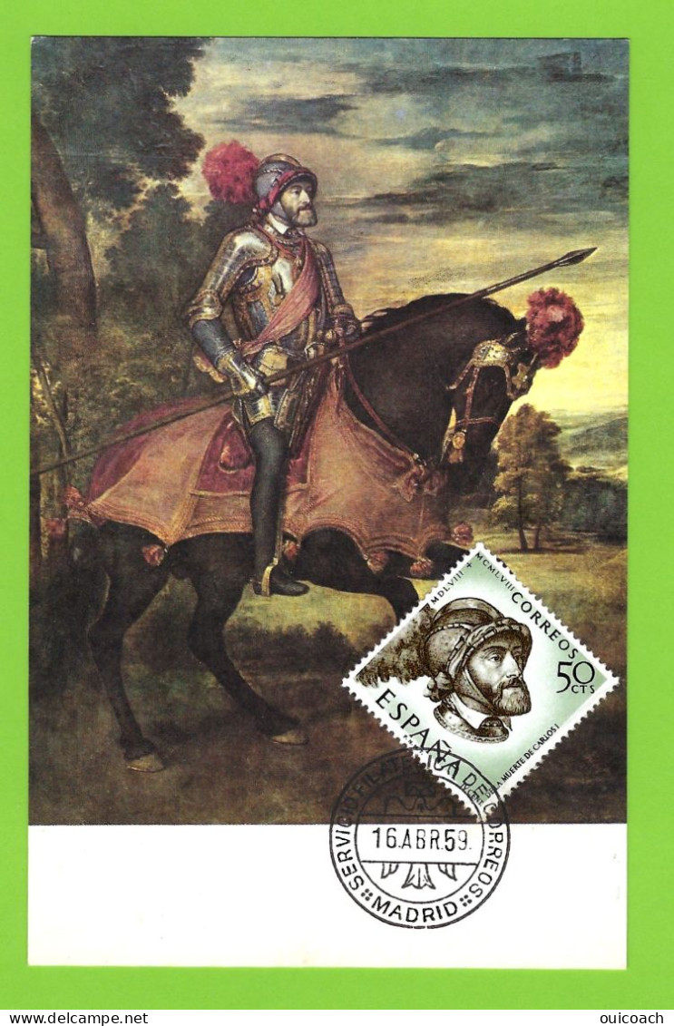 Charles Quint, Tiziano, Prado, Espagne Carte-maximum 914 - Tarjetas Máxima