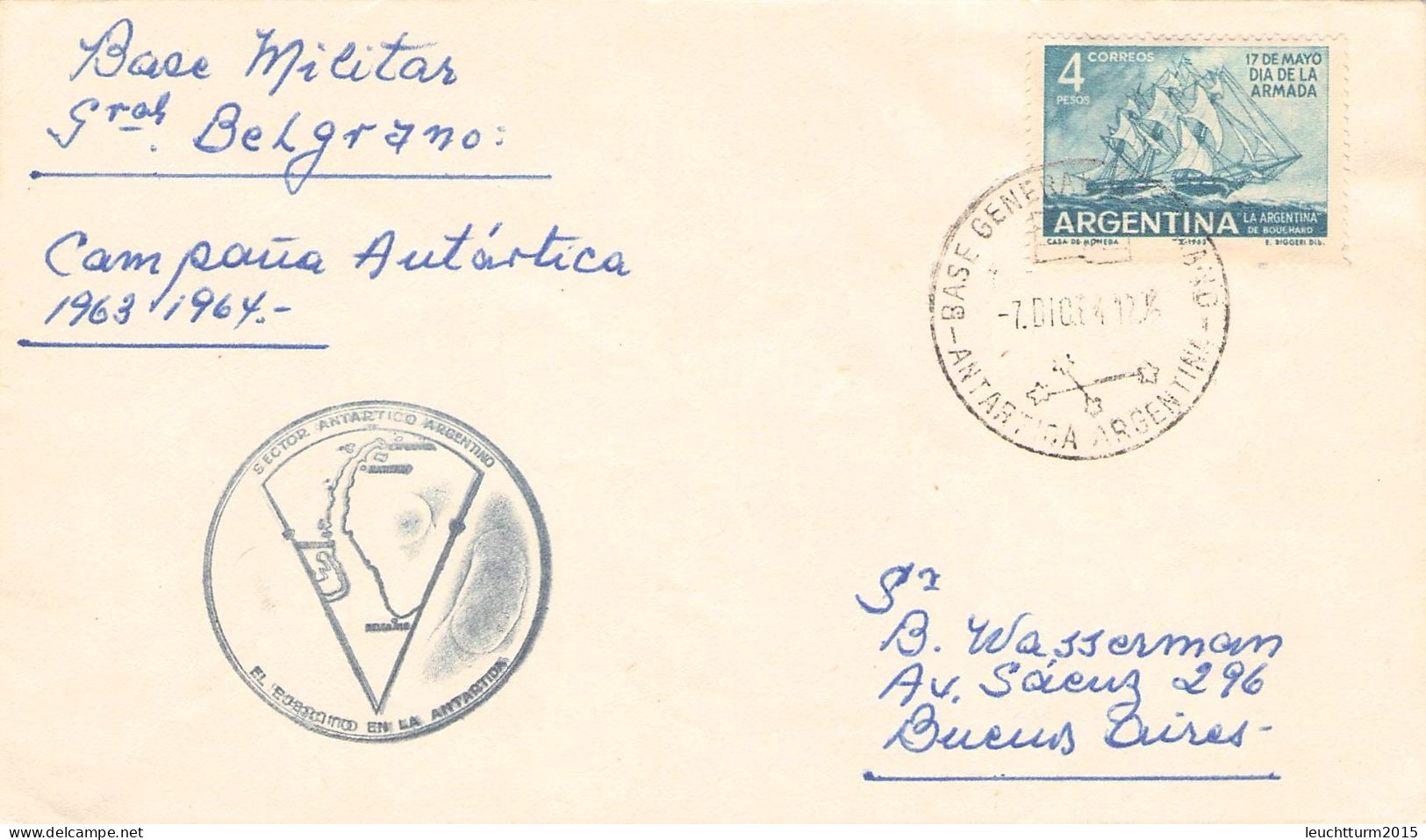 ARGENTINA - BASE MILITAR Gral BELGRANO 1964 / ZG127 - Cartas & Documentos