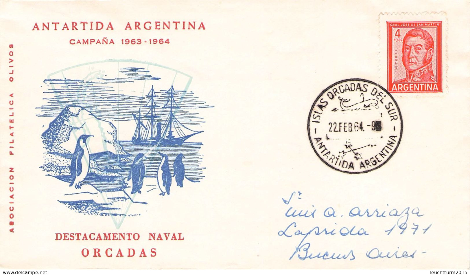 ARGENTINA - ISLAS ORCADAS DEL SUR 1964 / ZG129 - Briefe U. Dokumente
