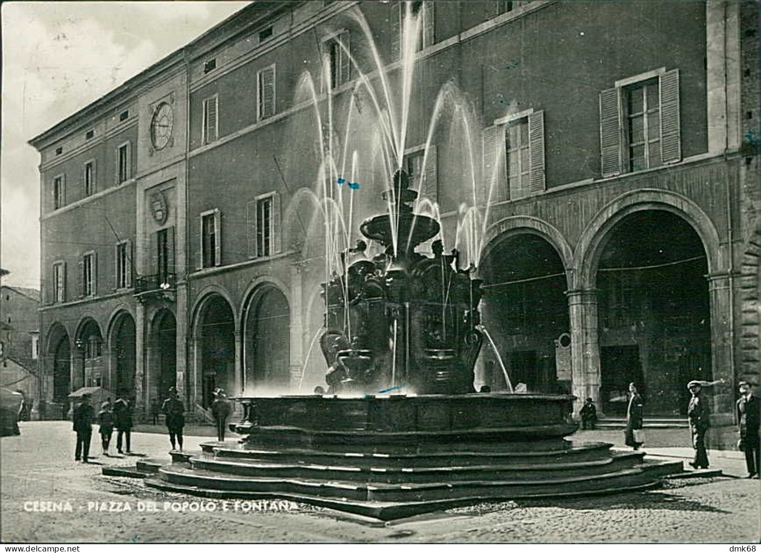 CESENA - PIAZZA DEL POPOLO E FONTANA - EDIZ. FAEDI - SPEDITA 1958 (16768) - Cesena