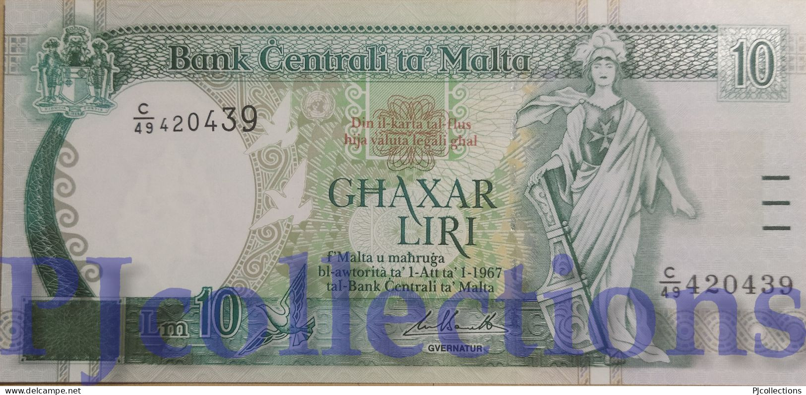 MALTA 10 LIRI 1994 PICK 47c UNC - Malta