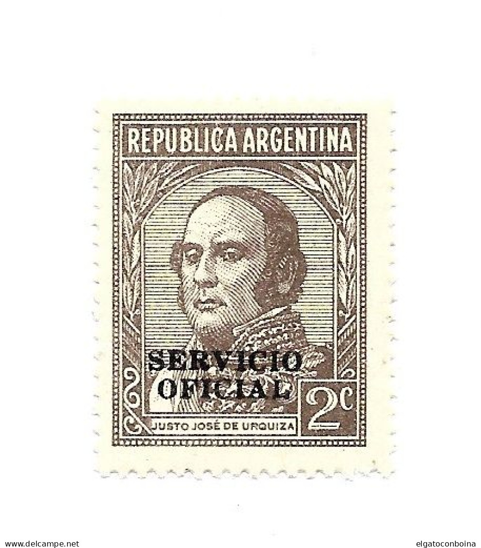 ARGENTINA 1938 REGULAR STAMPS OVERPRINTED OFFICIAL SERVICE SC O38 MI D32 MINT NH - Unused Stamps