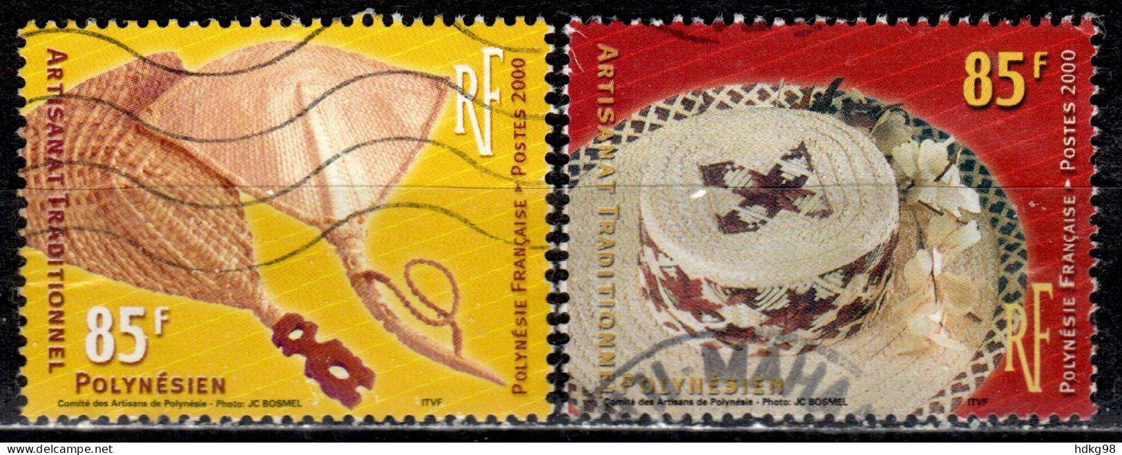 F P+ Polynesien 2000 Mi 828-29 Kunsthandwerk - Used Stamps