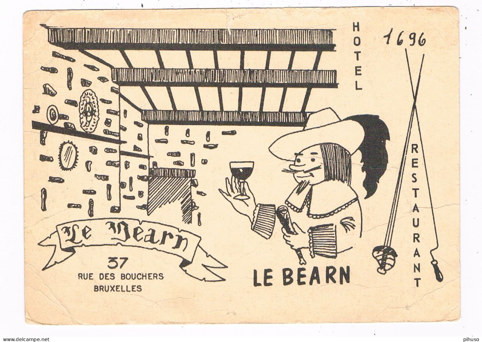 B-9547    BRUXELLES : Hotel-Restaurant Le Bearn (Mapcard ) - Cafés, Hôtels, Restaurants