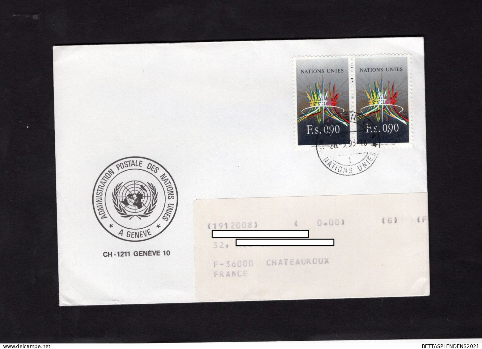 LSC 1993 - Administration Postale Des Nations Unies à GENEVE - YT 152 (x2) - Covers & Documents