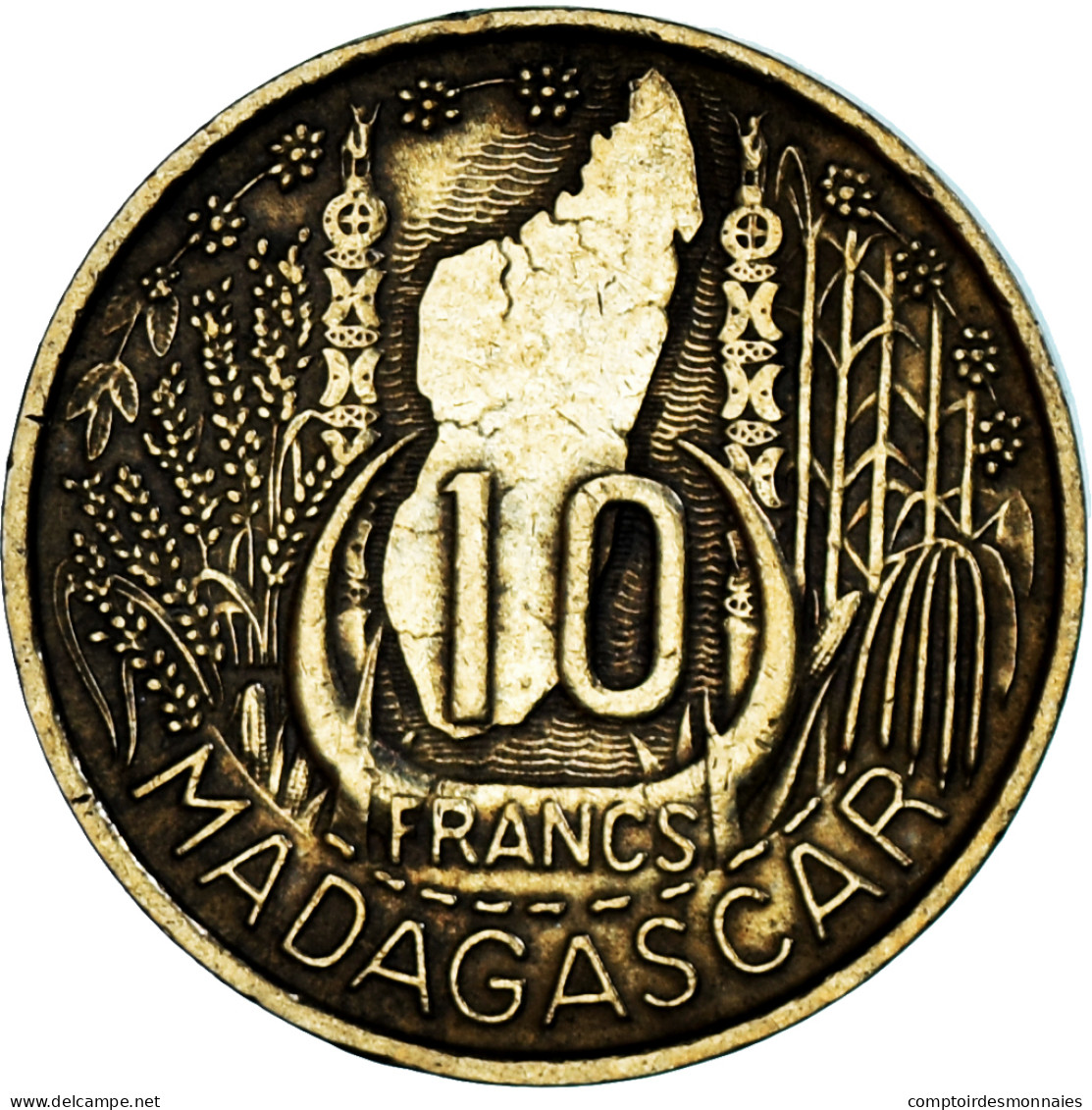 Monnaie, Madagascar, 10 Francs, 1953, Paris, TTB+, Bronze-Aluminium, KM:6 - Madagascar