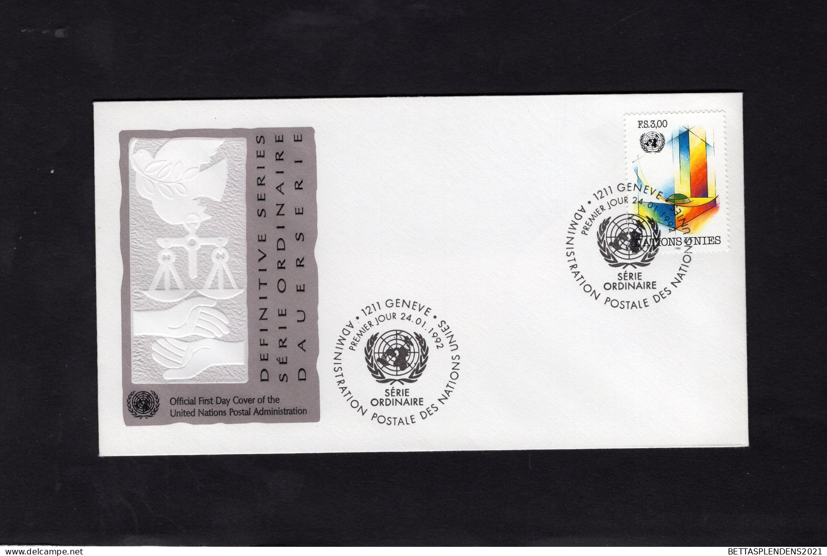 LSC 1992 - Administration Postale Des Nations Unies à GENEVE - YT 224 - Brieven En Documenten