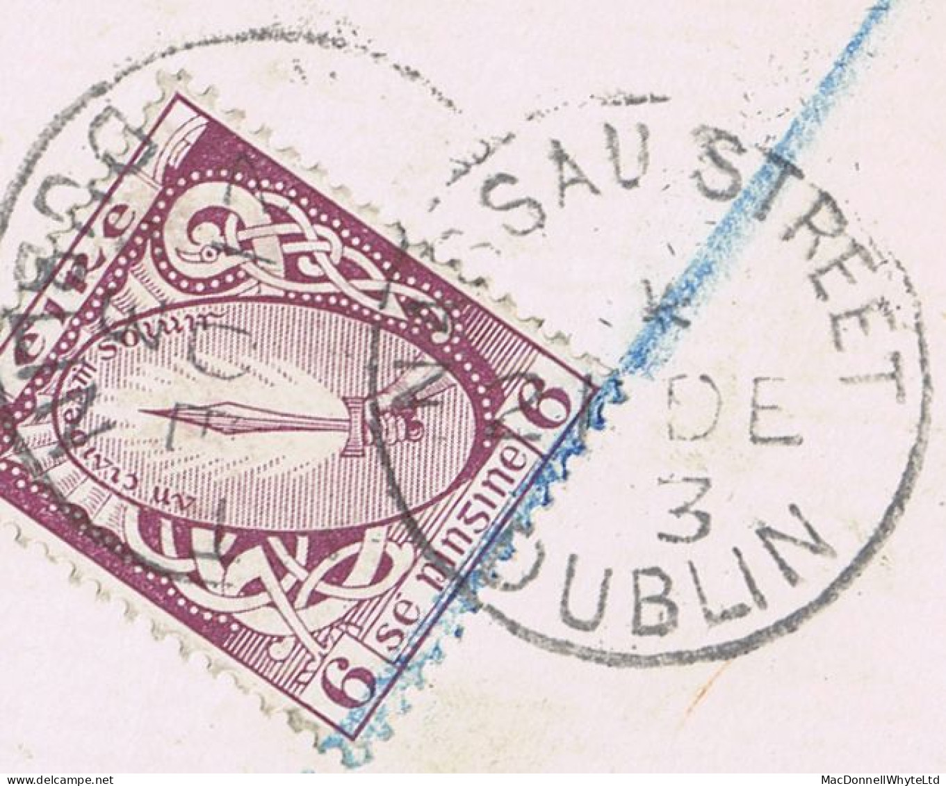 Ireland 1923 SE 6d Sword Definitive On Registered O'Donnell First Day Cover NASSAU STREET DUBLIN 21 DE 23 - FDC