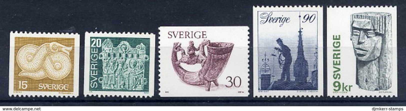 SWEDEN 1976 Definitive: Art And Crafts MNH / **.  Michel 954-58 - Unused Stamps