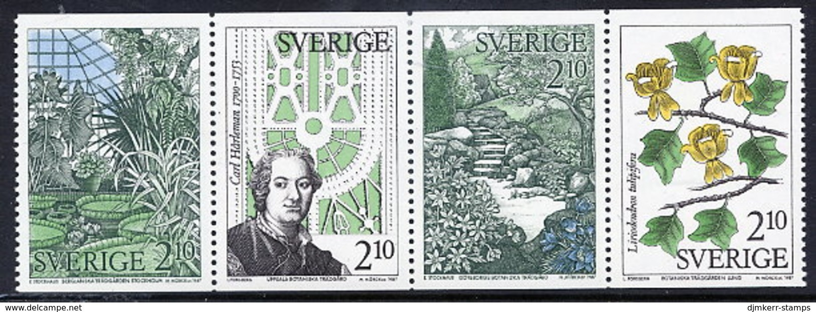 SWEDEN 1987 Botanic Gardens MNH / **.  Michel 1453-56 - Unused Stamps