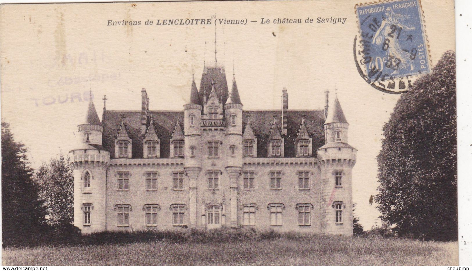 86. LENCLOITRE. CPA.  LE CHATEAU DE SAVIGNY . ANNEE 1932 + TEXTE - Lencloitre