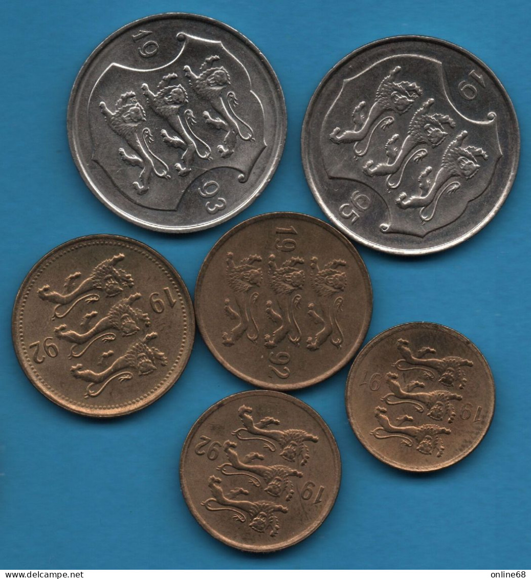 ESTONIA LOT MONNAIES 6 COINS 1991-1995 - Estonia