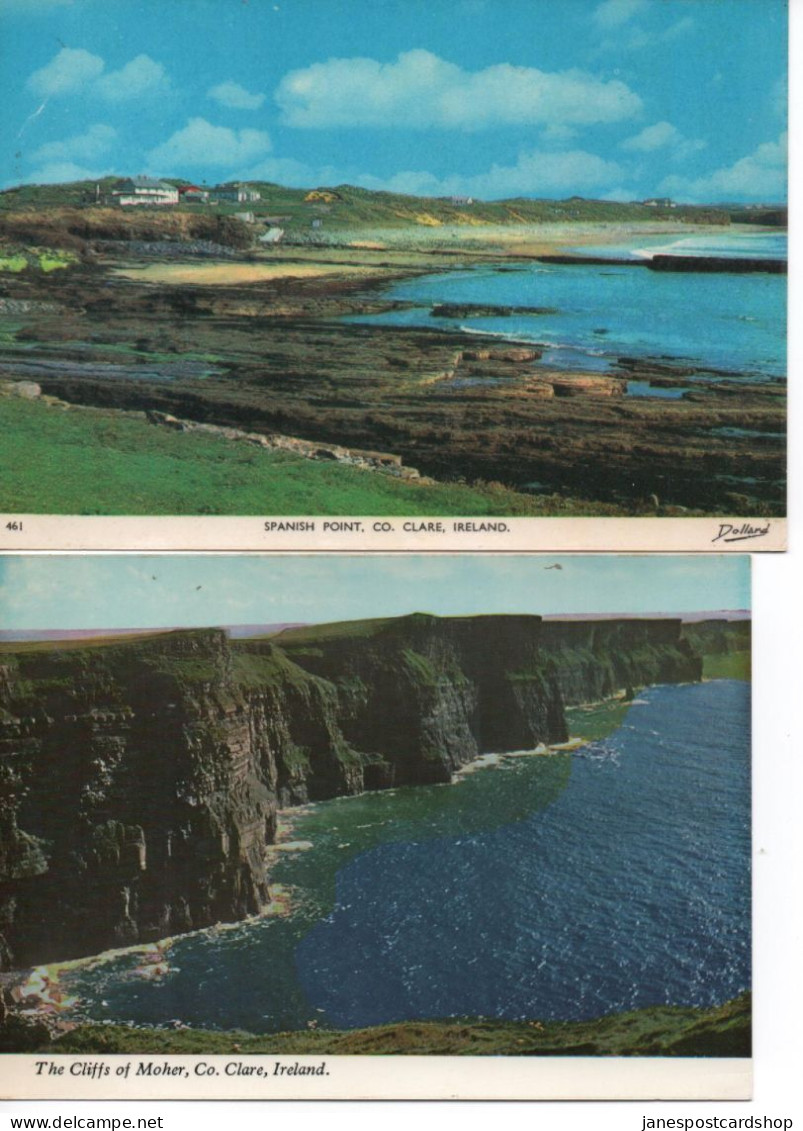 TWO LARGER SIZED POSTCARDS - SPANISH POINT & THE CLIFFS OF MOHER - COUNTY CLARE - IRELAND - Clare