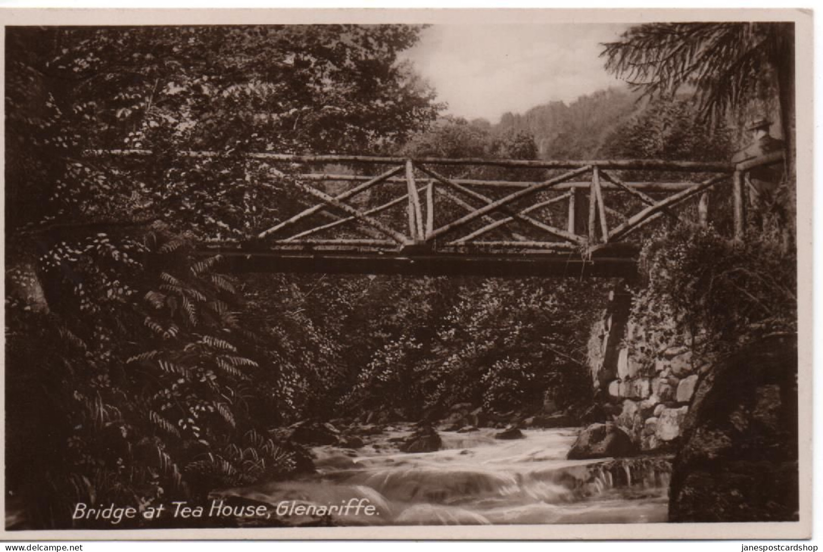 REAL PHOTOGRAPHIC POSTCARD - BRIDGE AT TEA HOUSE - GLENGARIFFE - COUNTY ANTRIM - Antrim