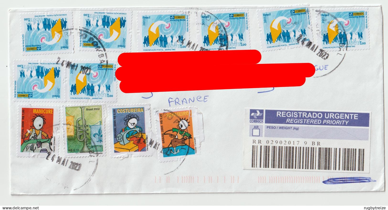 6786 Lettre Cover Brazil Bresil Brasil 2023 RECOMMANDE REGISTERED - Brieven En Documenten