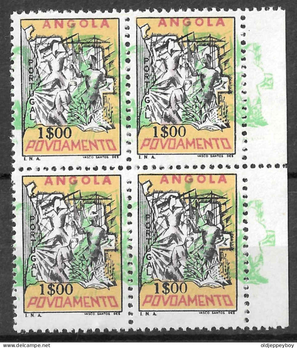 ERROR VARIETY 1965 – Postal Tax. Settlement. Angola Map MAJOR DISPLACEMENT OF  GREEN COLOR RARE - Ungebraucht