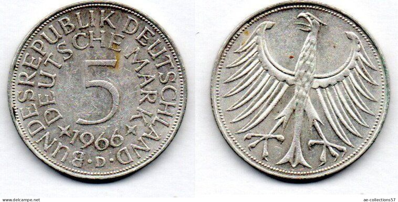 MA 22992 / Allemagne - Deutschland - Germany 5 Mark 1966 D TTB+ - 5 Marchi