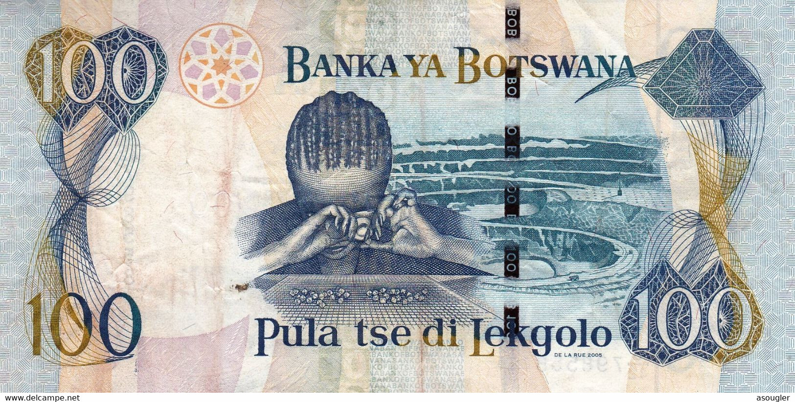 Botswana 100 PULA 2005 VF P-29b "free Shipping Via Registered Air Mail" - Botswana