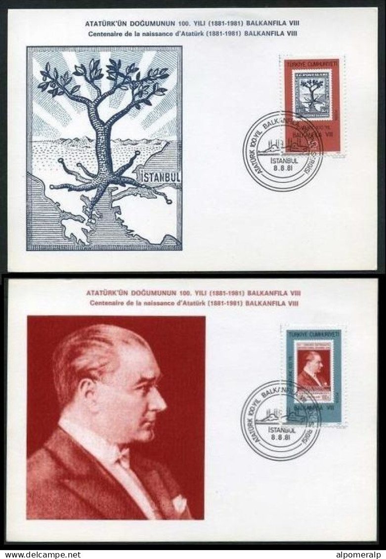 Türkiye 1981 Maximum Card - Balkanfila VIII Stamp Exhibition (SET) - Cartoline Maximum