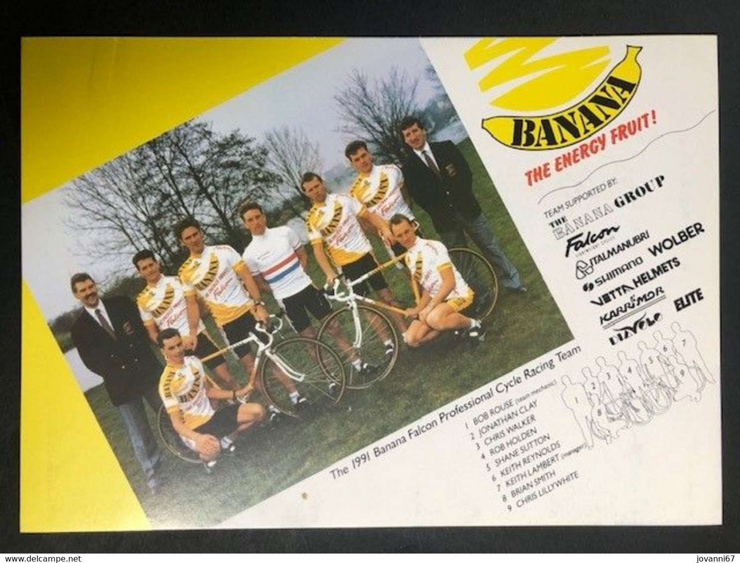 BANANA - Team - 1991 - Carte / Card - Cyclists - Cyclisme - Ciclismo -wielrennen - Cyclisme