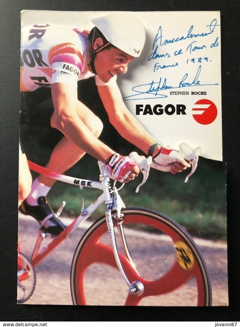 Stephen Roche - FAGOR - 1988 - Carte / Double Card - Cyclists - Cyclisme - Ciclismo -wielrennen - Cyclisme