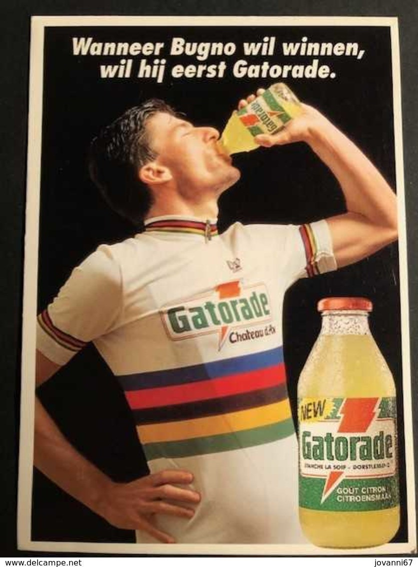 Gianni Bugno - Gatorade - Chateau D'Ax - 1992 - Card / Carte - Cyclist - Cyclisme - Ciclismo -wielrennen - Cyclisme