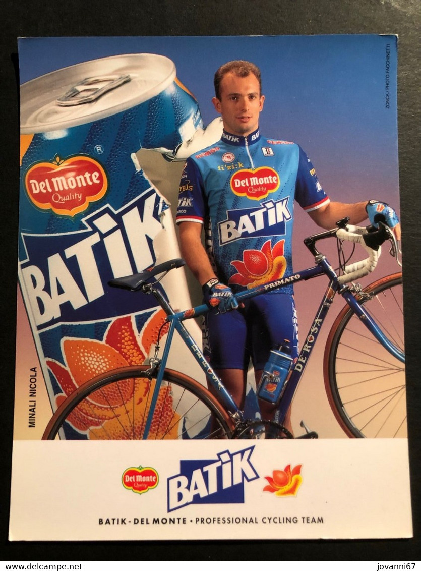 Nicola Minali - BATIK Del Monte - 1997 - Carte / Card - Cyclists - Cyclisme - Ciclismo -wielrennen - Cyclisme