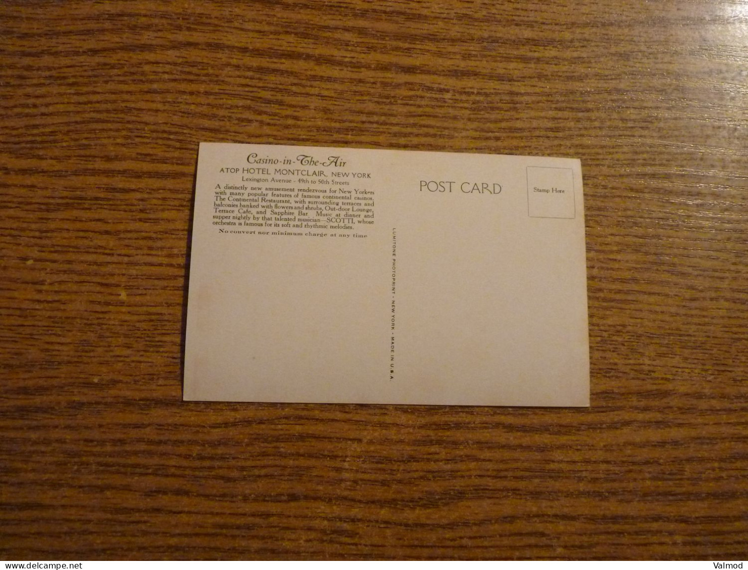 CPA Colorisée Casino In The Air - A Top Hotel Montclair - Lexington Avenue-New York-Etats Unis-Voir Photos-9x14 Cm Env. - Cafés, Hôtels & Restaurants