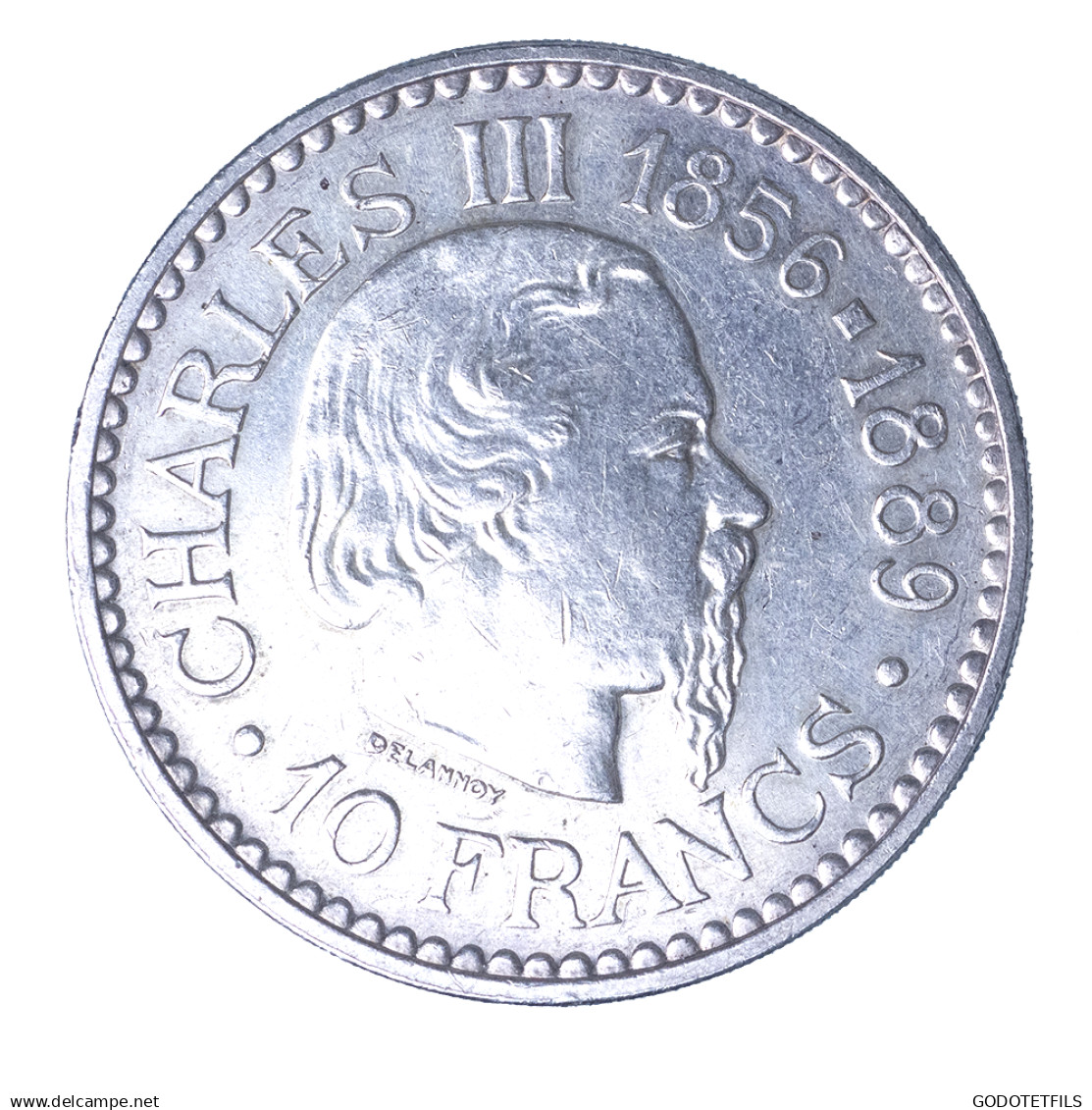 Principauté De Monaco 10 Francs Commémoratif Charles III 1966 Paris - 1960-2001 Nouveaux Francs