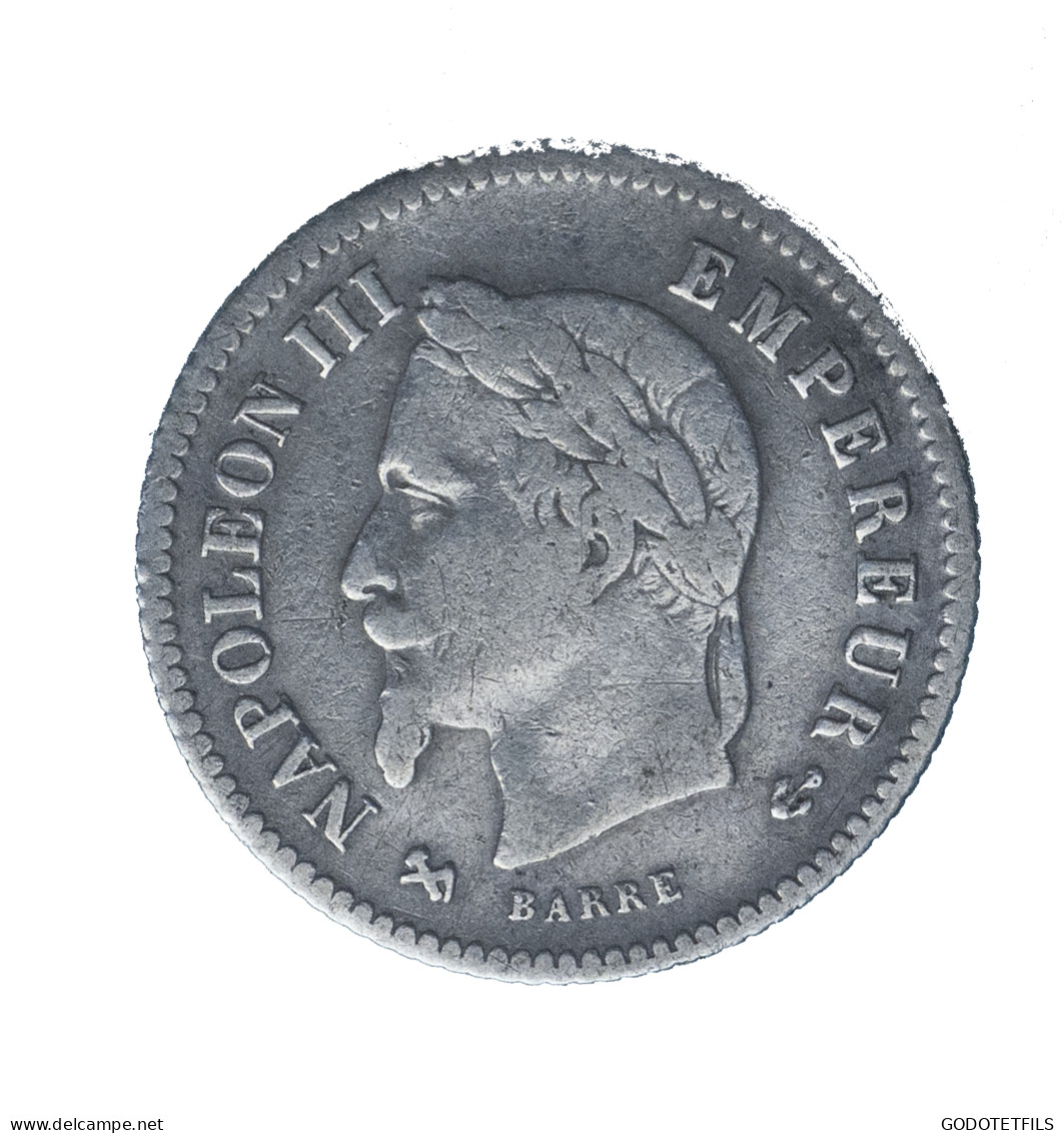 20 Centimes Napoléon III, Tête Laurée 1867 Bordeaux - 20 Centimes