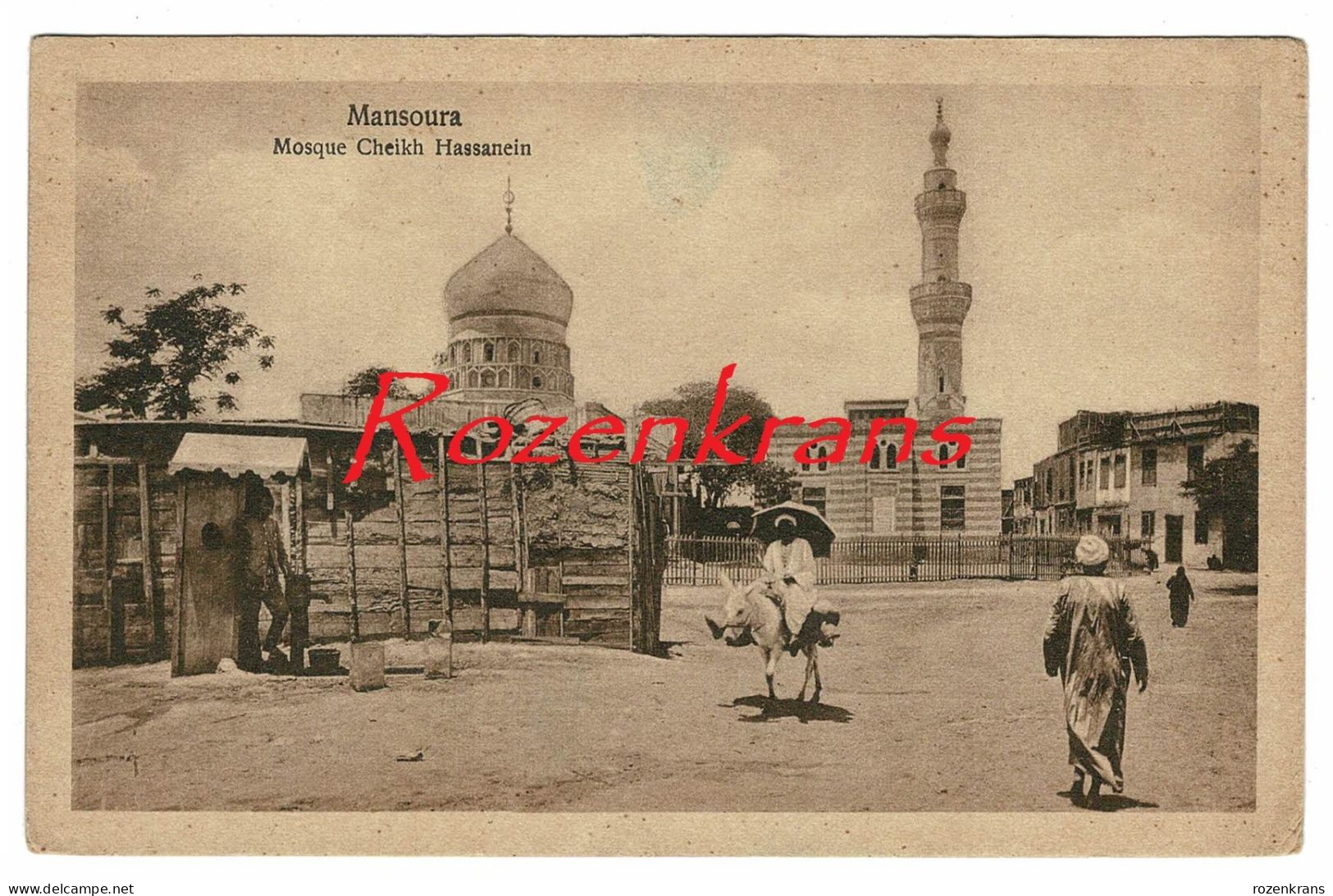 El Mansoura Mosque Cheikh Hassanein CPA Animee Ane Donkey Egypte CPA Agypten Egitto Egypt Carte Postale Postcard - Mansourah