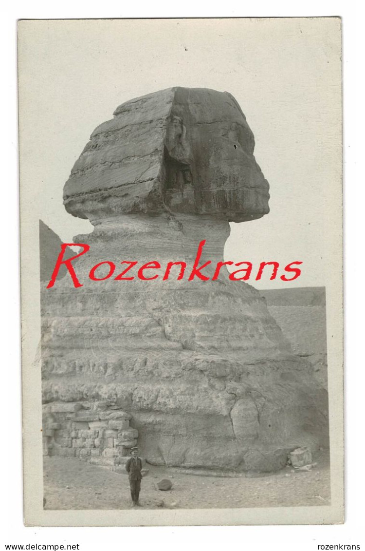 Carte Photo Sphynx Gizeh Real Photo +/- 1918 Agypten Egitto Egypt CPA Carte Postale Old Postcard - Sfinge
