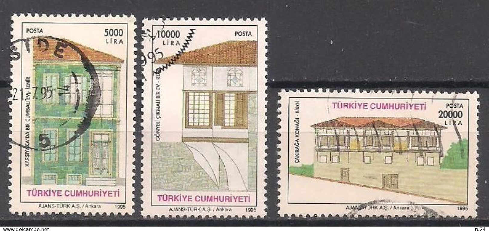 Türkei  (1995)  Mi.Nr.  3052 + 3053 + 3055  Gest. / Used  (5ha11) - Gebraucht