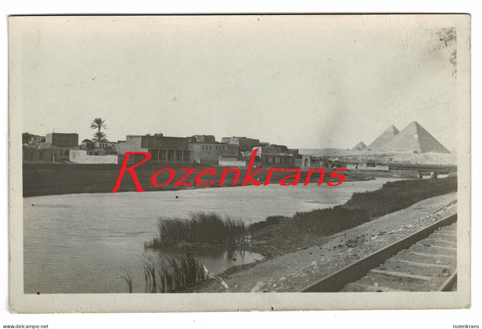 Carte Photo Canal Pyramids Pyramides Gizeh Real Photo +/- 1918 Agypten Egitto Egypt CPA Carte Postale Old Postcard - Sphinx