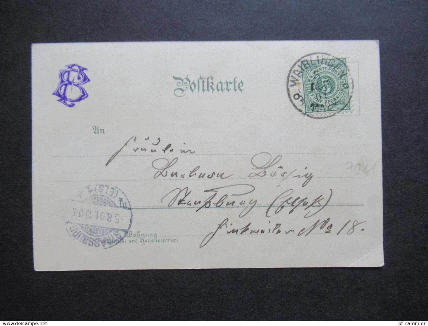 AD Württtemberg Litho 1901 Gruss Aus Waiblingen Nach Strassburg Elsass Gesendet Mit Ank. Stempel - Cartas & Documentos