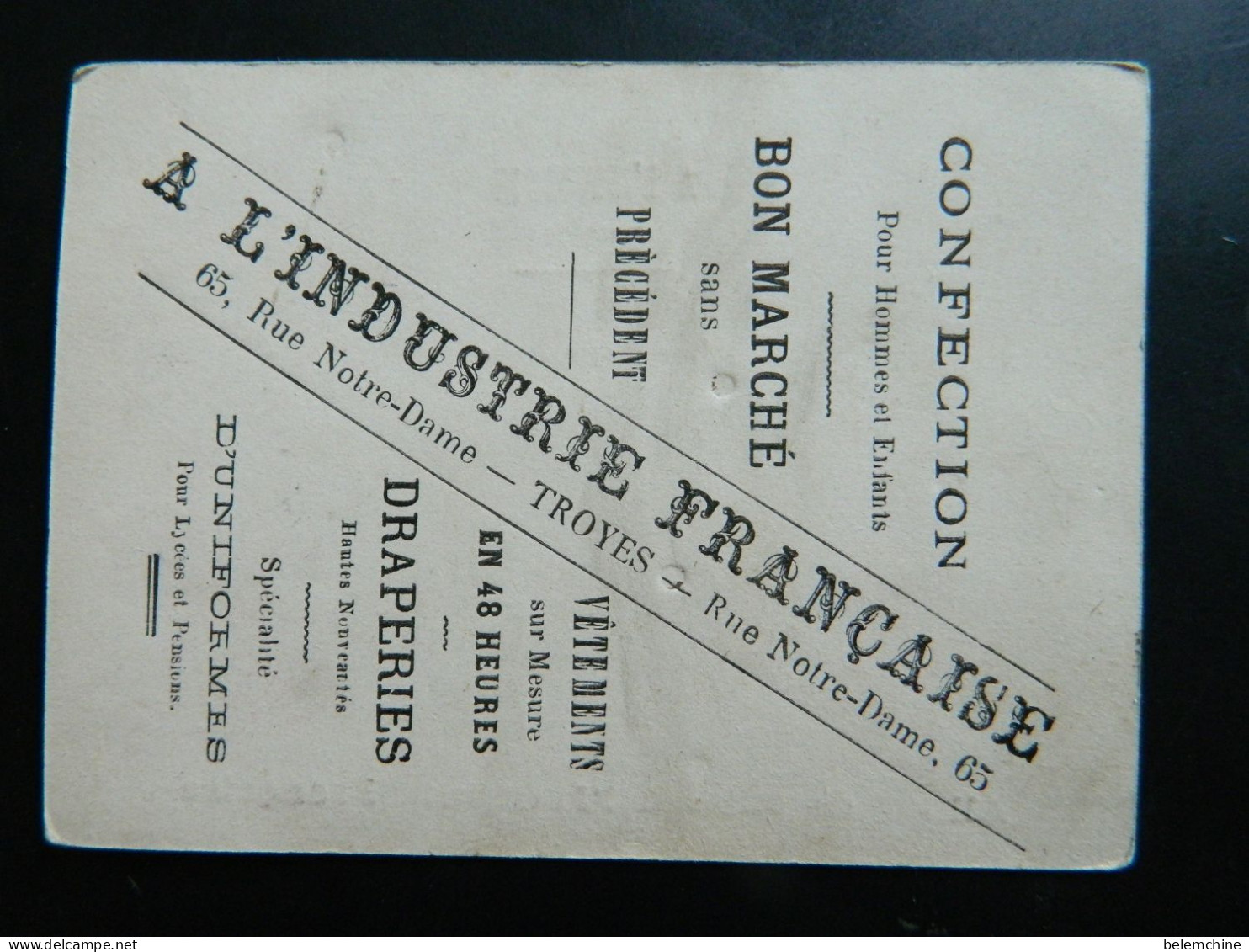 CALENDRIER  1880  A L'INDUSTRIE FRANCAISE CONFECTION A TROYES     ( 11,5  X  8,5  Cms ) - Big : ...-1900